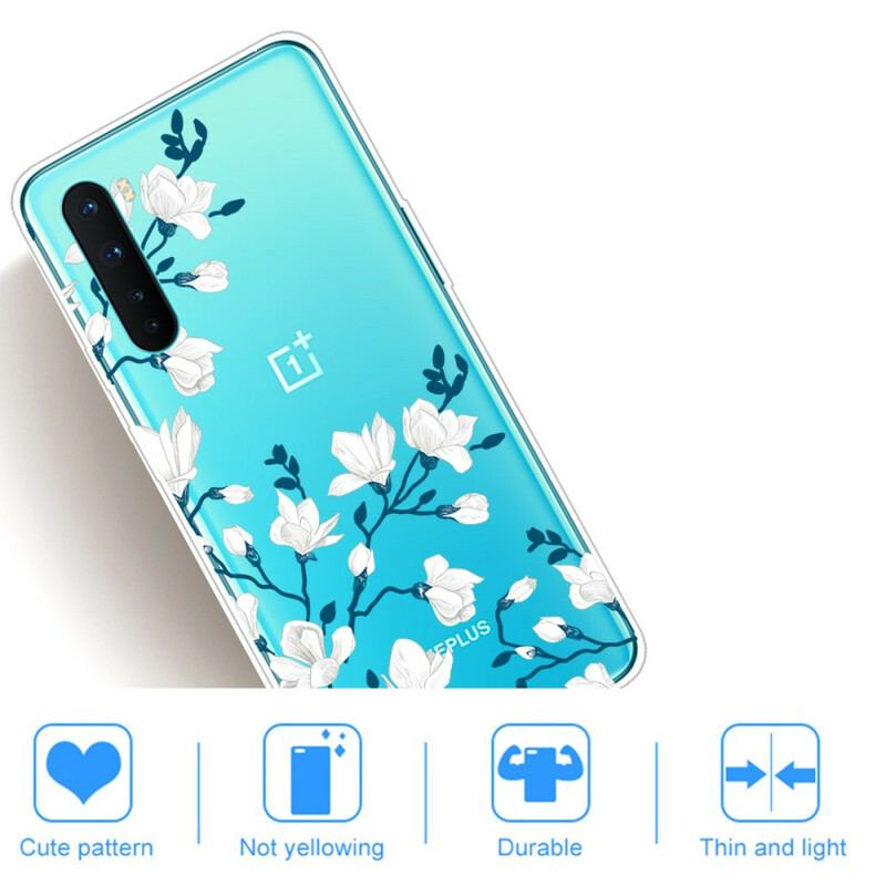 Capa Para OnePlus Nord Flores Brancas