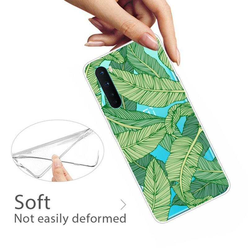 Capa Para OnePlus Nord Folhas De Gráficos Transparentes