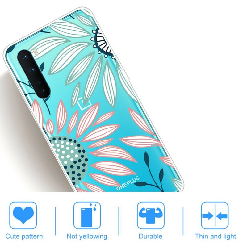 Capa Para OnePlus Nord Uma Flor Transparente