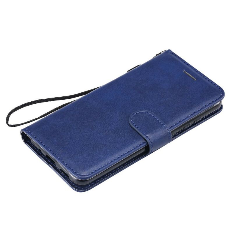 Capa Folio Para Samsung Galaxy S20 De Cordão Efeito De Couro Com Tiras