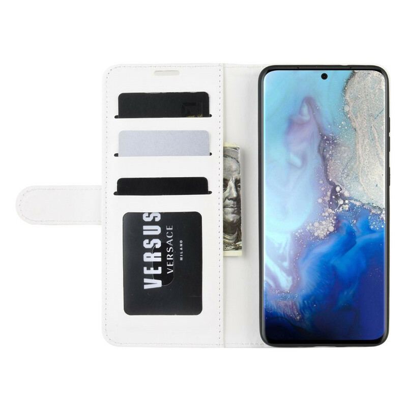 Capa Folio Para Samsung Galaxy S20 Efeito Couro Fino