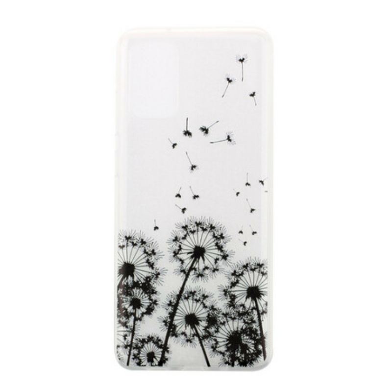 Capa Para Samsung Galaxy S20 Dentes-de-leão Pretos Sem Costura
