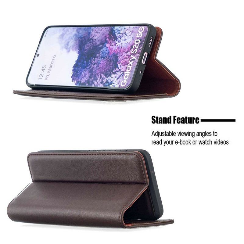 Capa Para Samsung Galaxy S20 Flip Couro Genuíno Destacável