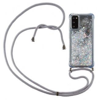 Capa Para Samsung Galaxy S20 Lantejoulas Com Cordão