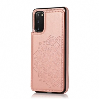 Capa Para Samsung Galaxy S20 Titular De Cartão De Impressão De Mandala