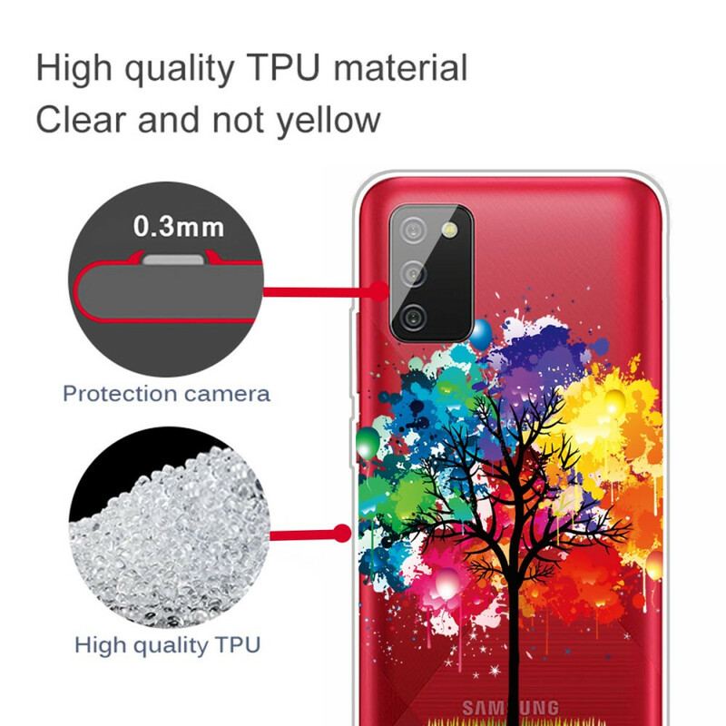 Capa De Celular Para Samsung Galaxy A02s Árvore Aquarela Perfeita