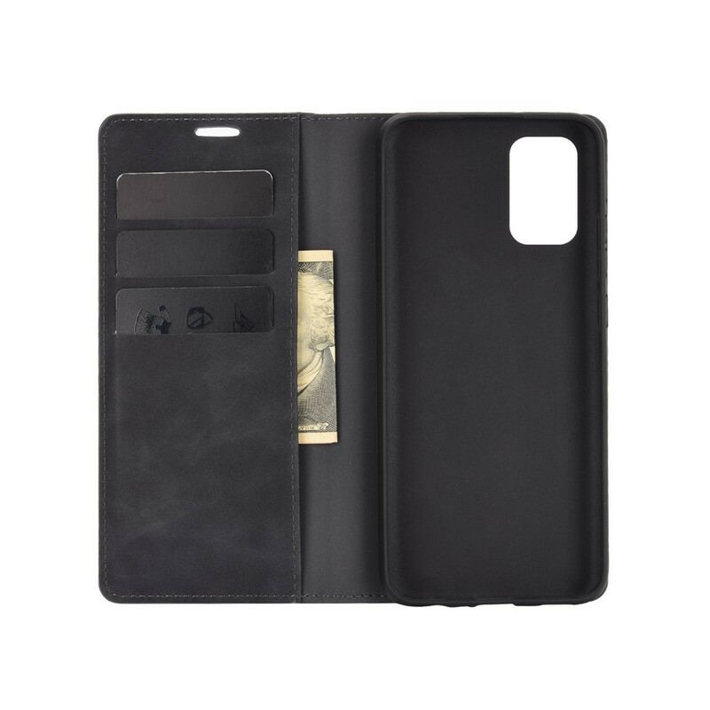 Capa De Celular Para Samsung Galaxy A02s Flip Efeito Couro Macio