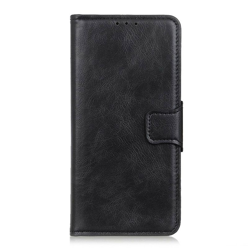 Capa De Couro Para Samsung Galaxy A02s Fecho Reversível Efeito Couro