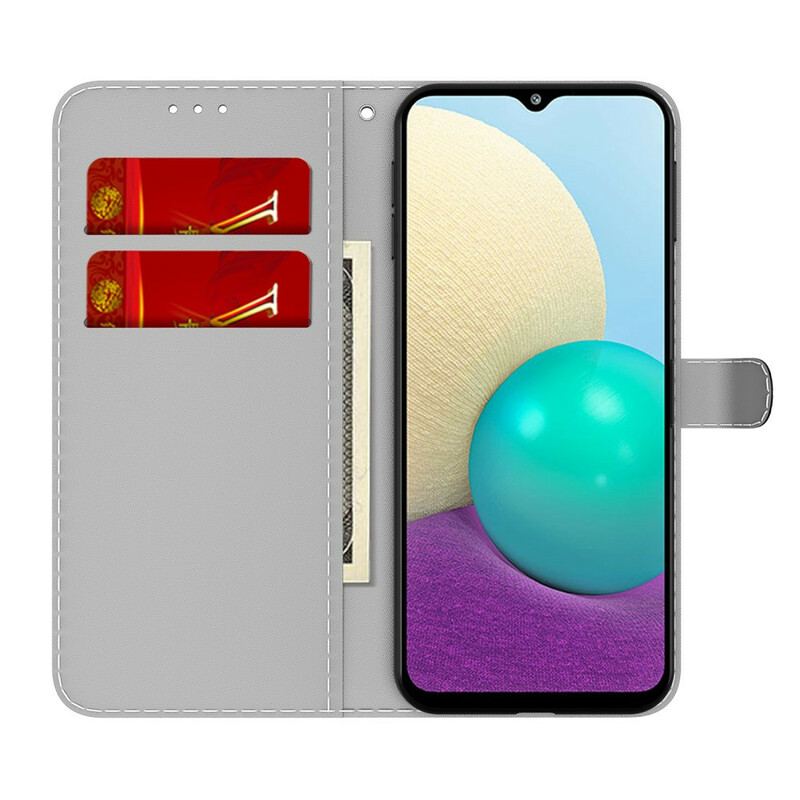 Capa Em Pele Para Samsung Galaxy A02s Padrão Abstrato