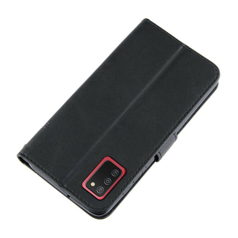 Capa Flip Para Samsung Galaxy A02s De Cordão Strappy Geo Leather Effect
