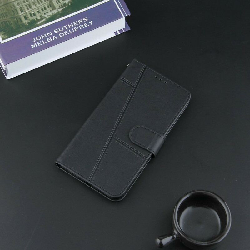 Capa Flip Para Samsung Galaxy A02s De Cordão Strappy Geo Leather Effect