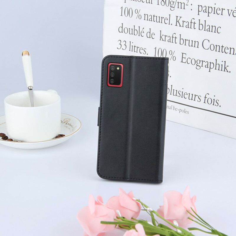 Capa Flip Para Samsung Galaxy A02s De Cordão Strappy Geo Leather Effect