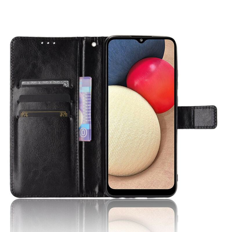Capa Flip Para Samsung Galaxy A02s Couro Falso Chamativo
