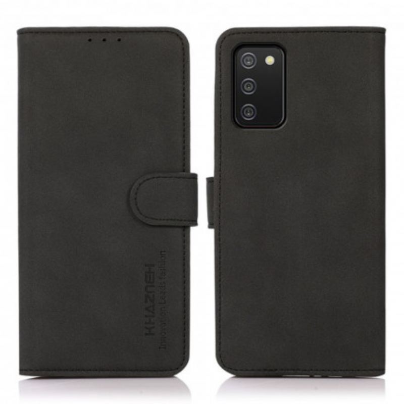 Capa Flip Para Samsung Galaxy A02s Khazneh Textura Efeito Couro