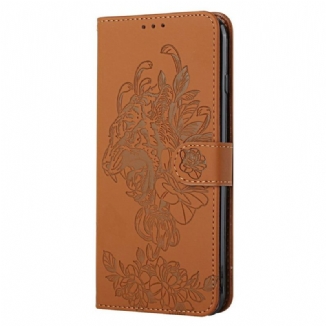 Capa Folio Para Samsung Galaxy A02s De Cordão Tigre Barroco Strappy