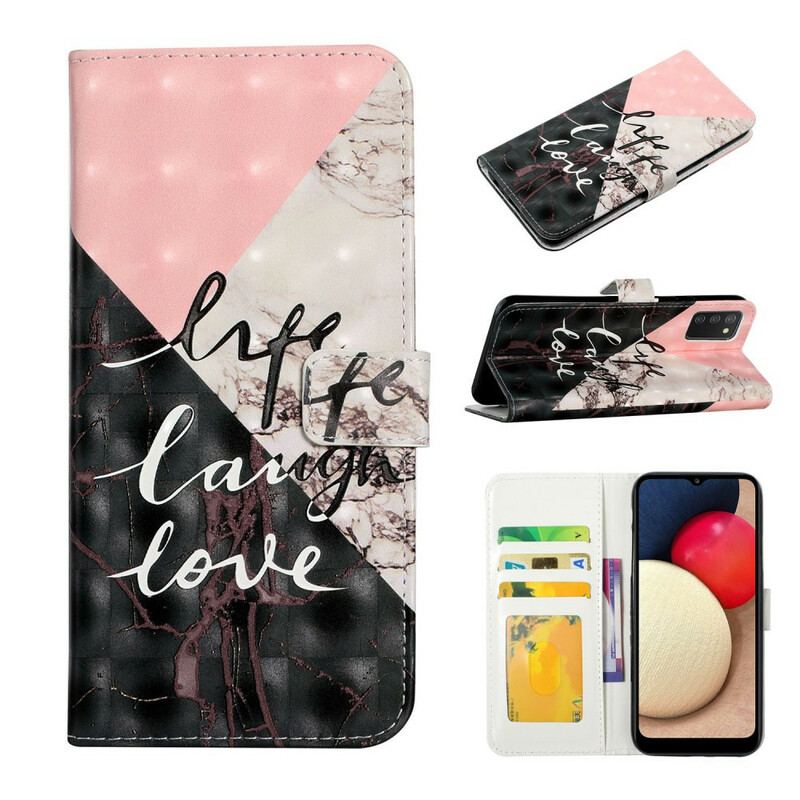 Capa Folio Para Samsung Galaxy A02s Vida Rir Amor