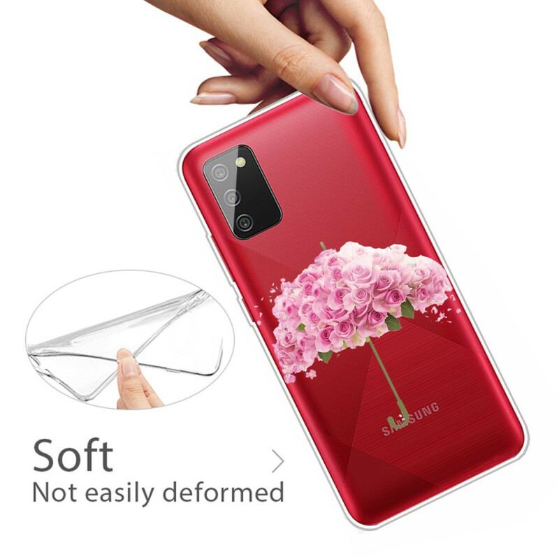 Capa Para Samsung Galaxy A02s Guarda-chuva Em Rosas