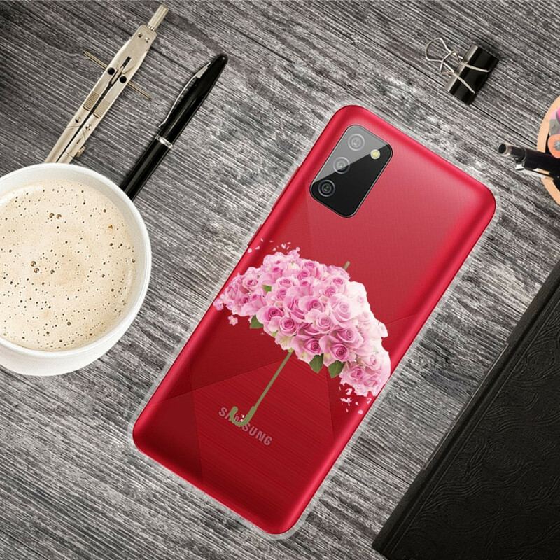 Capa Para Samsung Galaxy A02s Guarda-chuva Em Rosas