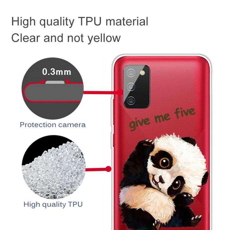 Capa Para Samsung Galaxy A02s Panda Sem Costura Dá-me Cinco