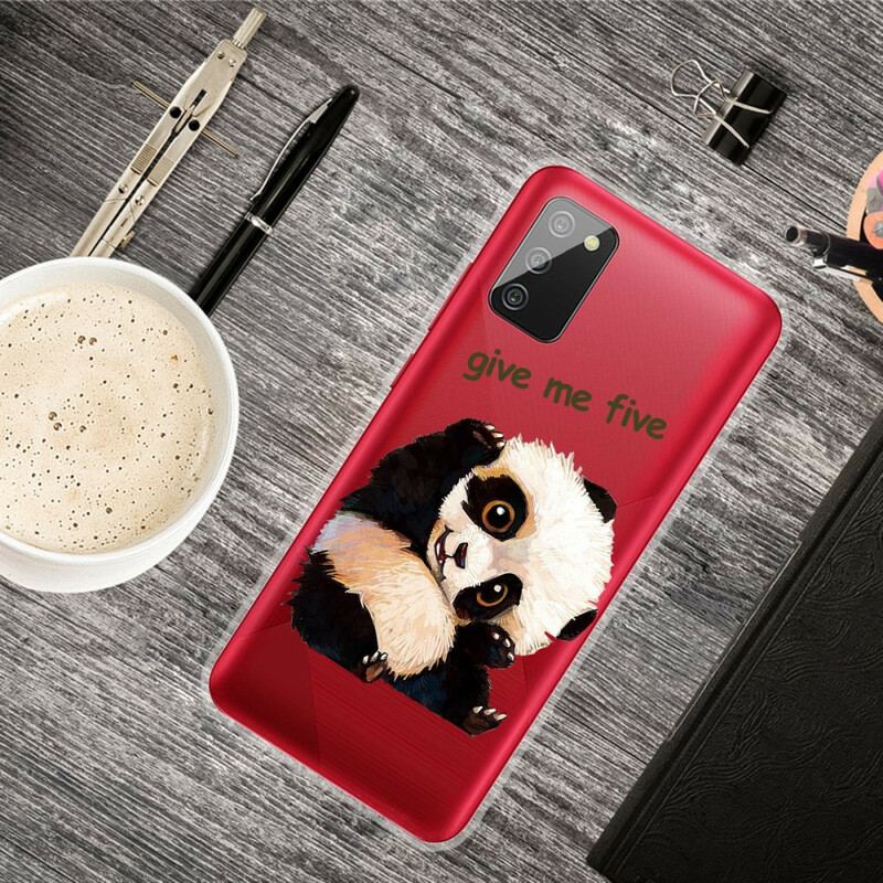 Capa Para Samsung Galaxy A02s Panda Sem Costura Dá-me Cinco