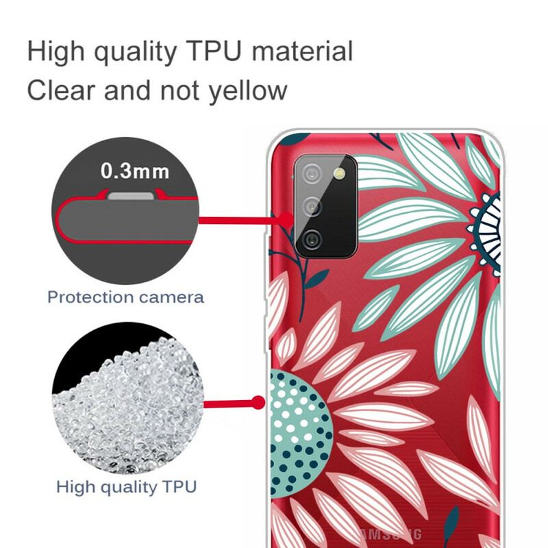 Capa Para Samsung Galaxy A02s Uma Flor Transparente