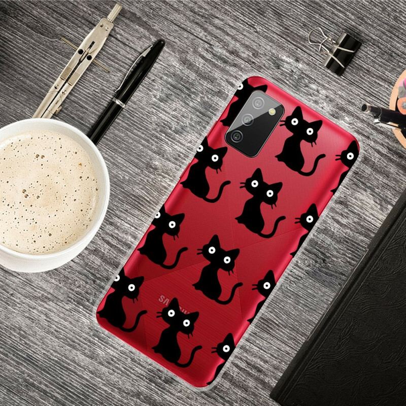 Capa Para Samsung Galaxy A02s Vários Gatos Pretos