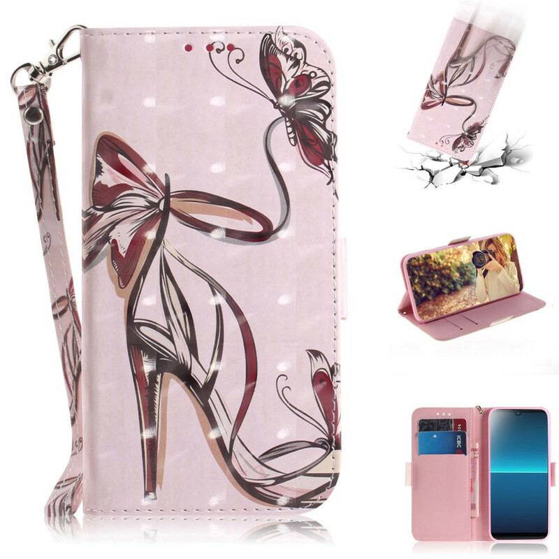 Capa Flip Para Sony Xperia L4 De Cordão Bomba Strappy