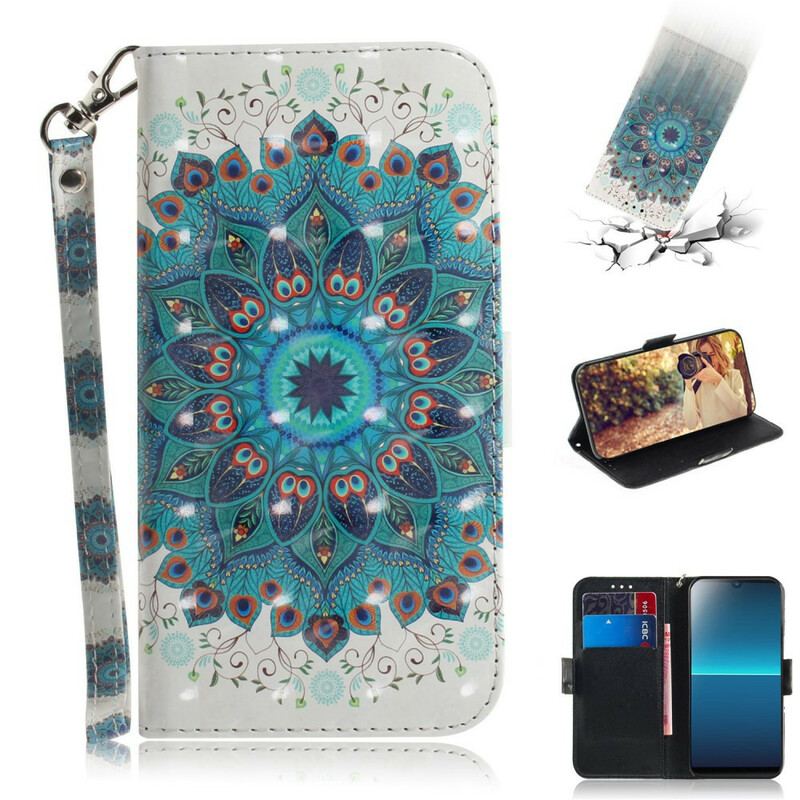 Capa Flip Para Sony Xperia L4 De Cordão Mandala Magistral Com Alça