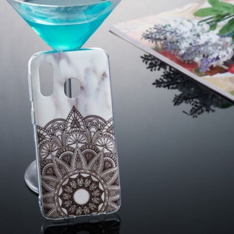 Capa De Celular Para Samsung Galaxy A40 Mandala Marmorizada