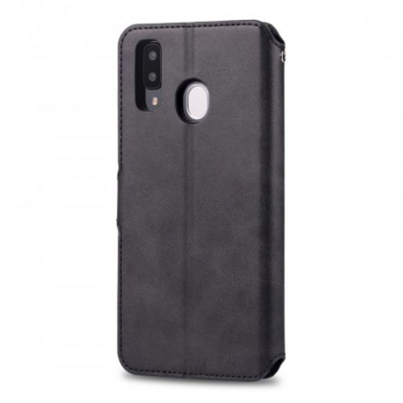 Capa De Couro Para Samsung Galaxy A40 Azns Retrô
