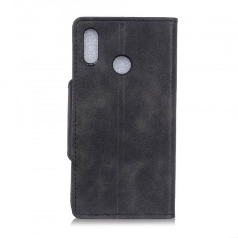 Capa De Couro Para Samsung Galaxy A40 Botão De Couro Falso
