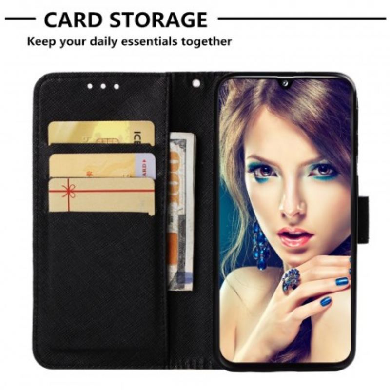 Capa De Couro Para Samsung Galaxy A40 Caveira Florida