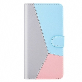 Capa De Couro Para Samsung Galaxy A40 Efeito Couro Tricolor