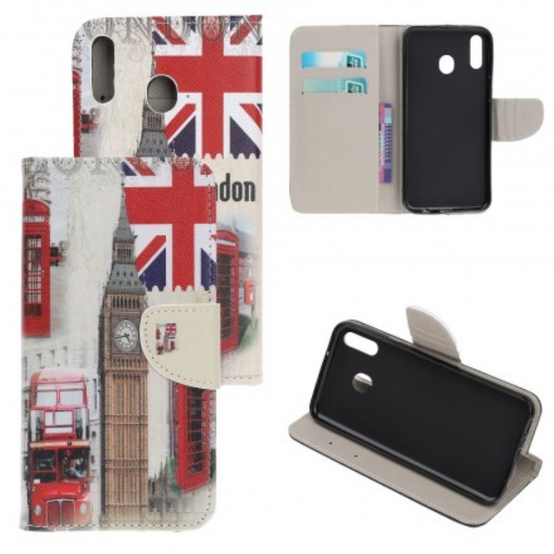 Capa Em Pele Para Samsung Galaxy A40 Vida Em Londres