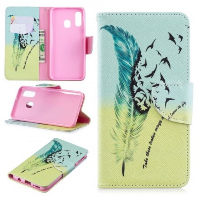 Capa Flip Para Samsung Galaxy A40 Aprender A Voar