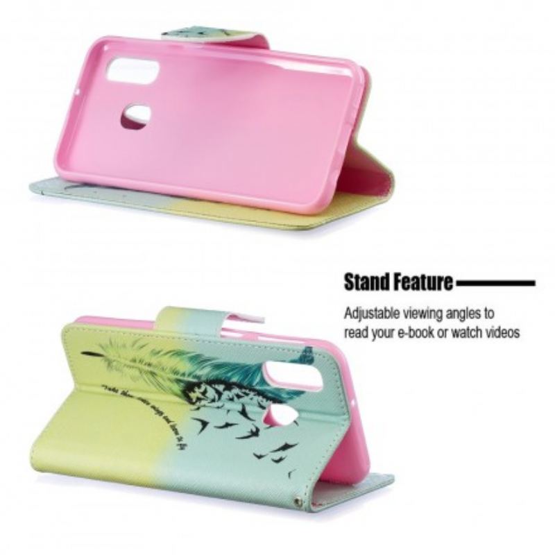 Capa Flip Para Samsung Galaxy A40 Aprender A Voar
