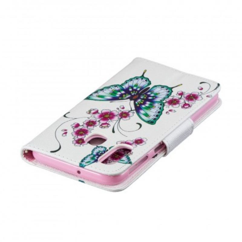 Capa Flip Para Samsung Galaxy A40 Borboletas Maravilhosas