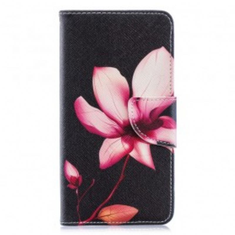 Capa Flip Para Samsung Galaxy A40 Flor Rosa