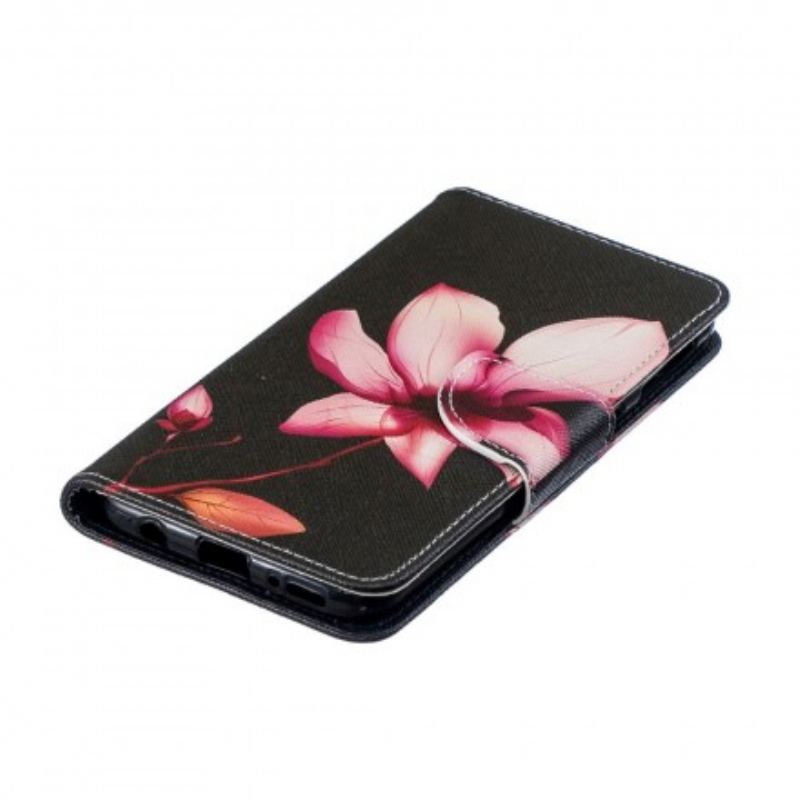 Capa Flip Para Samsung Galaxy A40 Flor Rosa