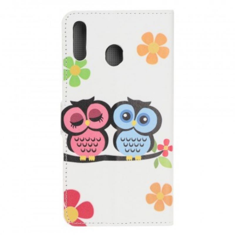 Capa Flip Para Samsung Galaxy A40 Par De Corujas