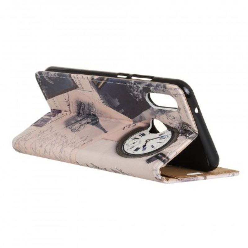 Capa Flip Para Samsung Galaxy A40 Torre Eiffel Do Poeta