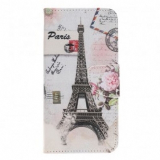 Capa Flip Para Samsung Galaxy A40 Torre Eiffel Retrô