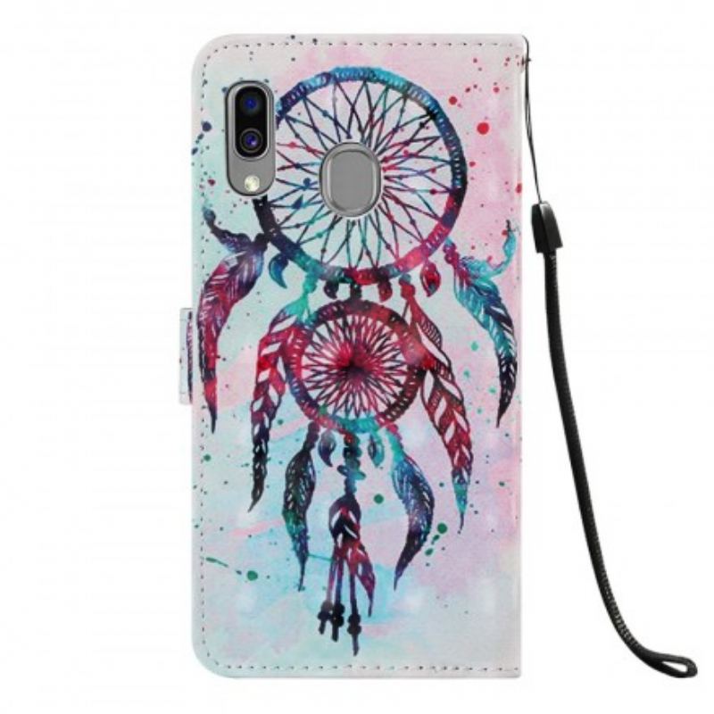 Capa Folio Para Samsung Galaxy A40 Apanhador De Sonhos Vermelho