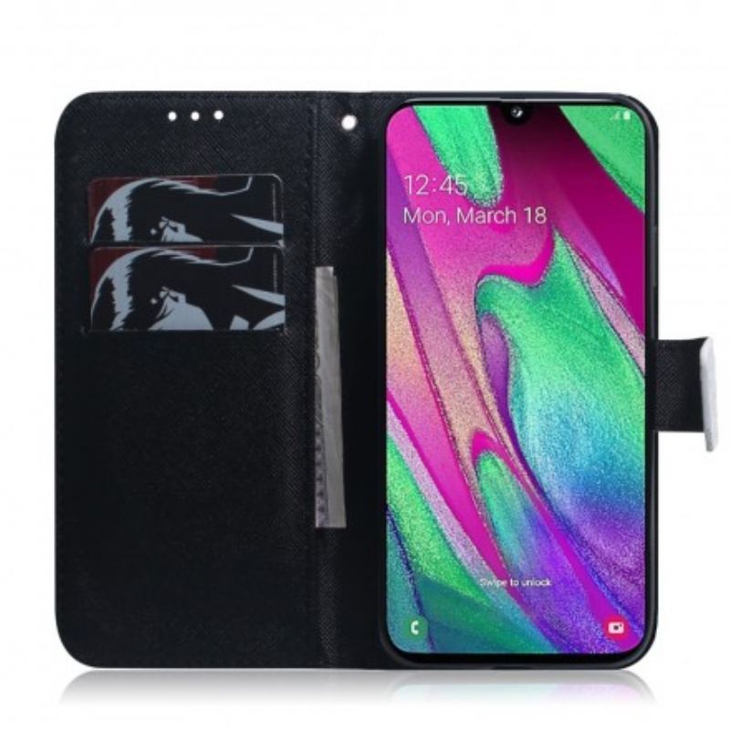 Capa Folio Para Samsung Galaxy A40 Ernesto O Lobo