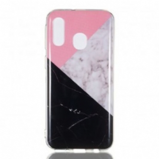 Capa Para Samsung Galaxy A40 Efeito Mármore Geométrico