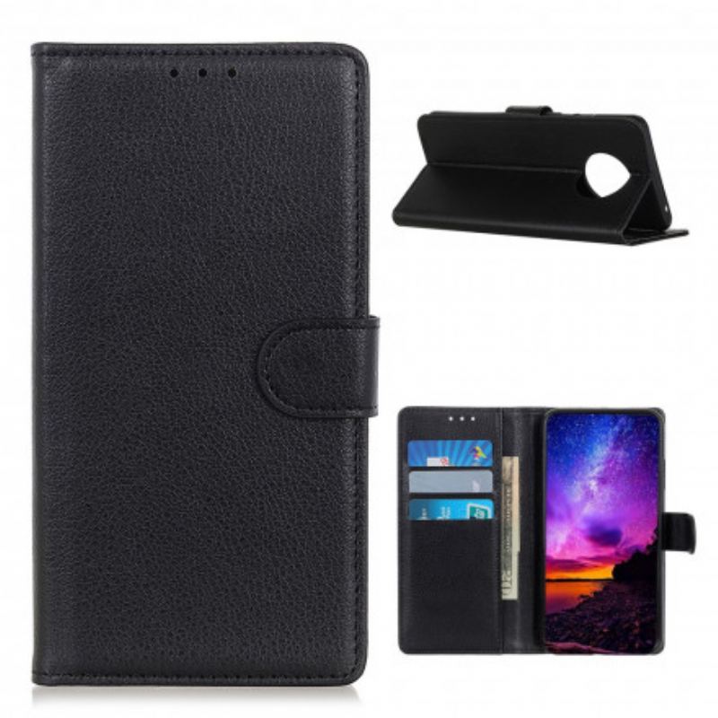 Capa De Couro Para Xiaomi Redmi Note 9T Lichia Tradicional