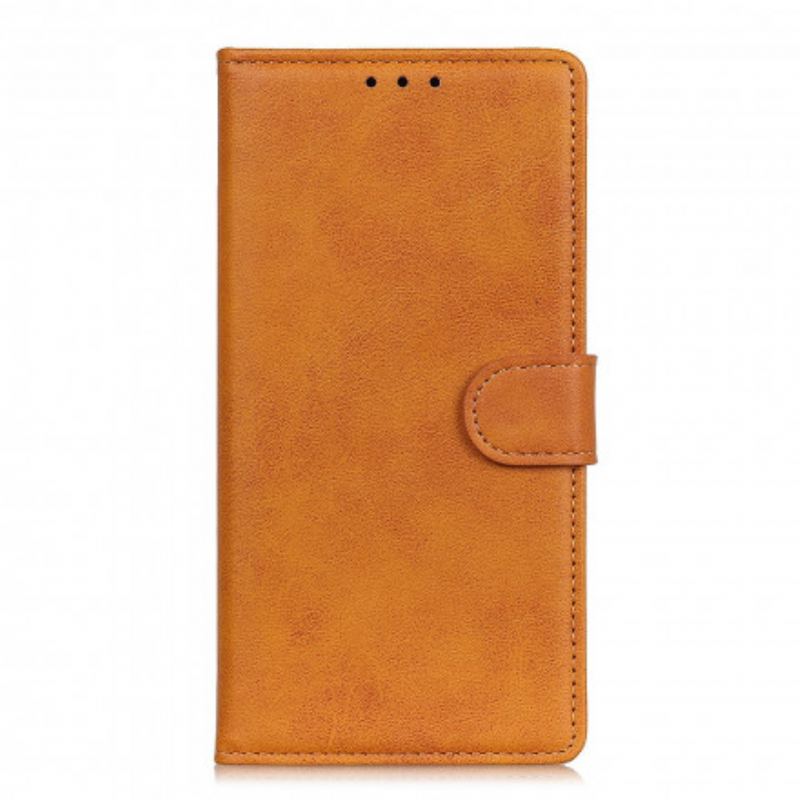 Capa Folio Para Xiaomi Redmi Note 9T Efeito De Couro Fosco Retrô