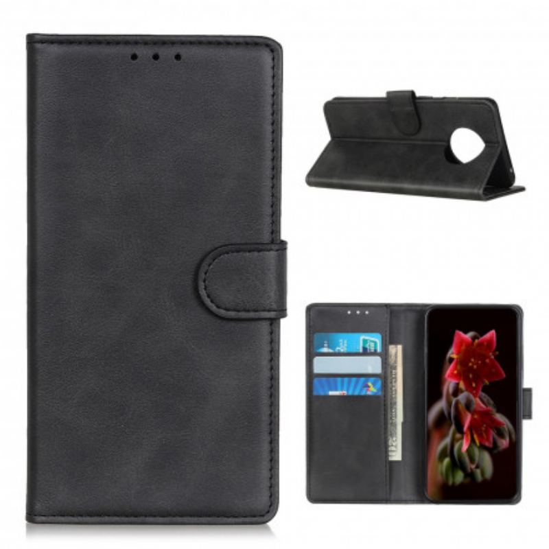 Capa Folio Para Xiaomi Redmi Note 9T Efeito De Couro Fosco Retrô