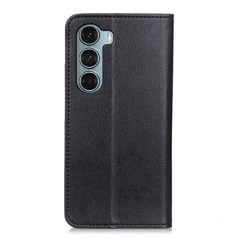 Capa De Celular Para Moto G200 5G Flip Lichia Textura De Couro Dividido