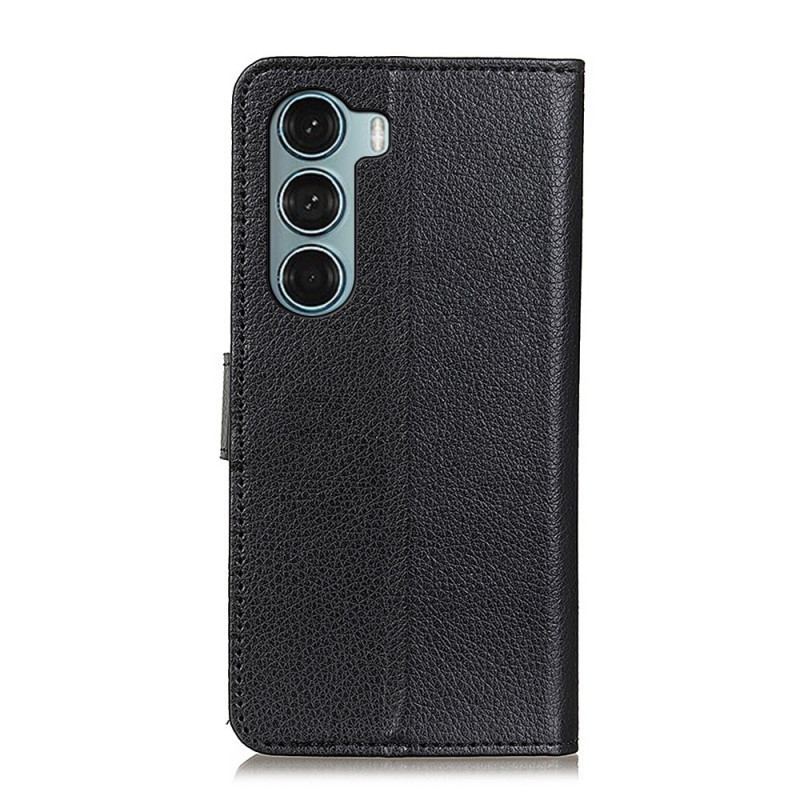 Capa De Couro Para Moto G200 5G Tradicionalmente Lichia